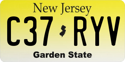 NJ license plate C37RYV