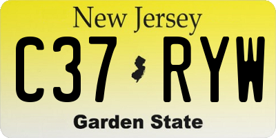 NJ license plate C37RYW