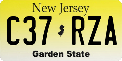 NJ license plate C37RZA