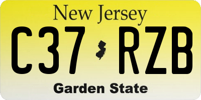 NJ license plate C37RZB