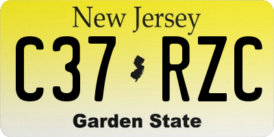 NJ license plate C37RZC