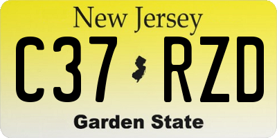 NJ license plate C37RZD