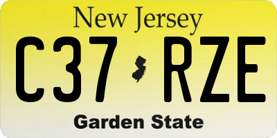 NJ license plate C37RZE