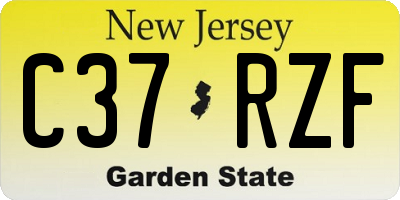 NJ license plate C37RZF