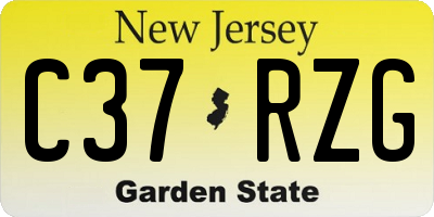 NJ license plate C37RZG