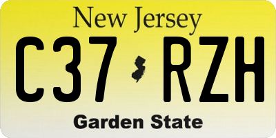 NJ license plate C37RZH