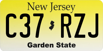 NJ license plate C37RZJ