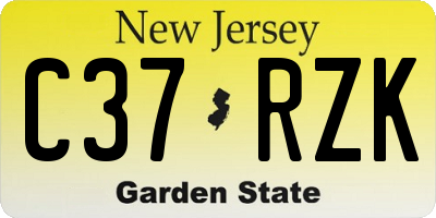 NJ license plate C37RZK