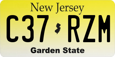 NJ license plate C37RZM