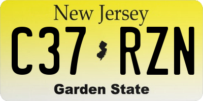 NJ license plate C37RZN