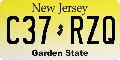 NJ license plate C37RZQ