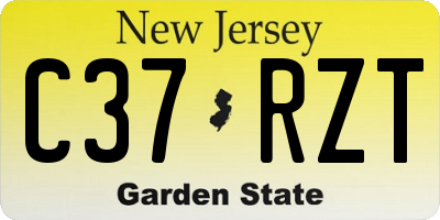 NJ license plate C37RZT