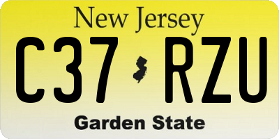 NJ license plate C37RZU
