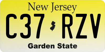 NJ license plate C37RZV