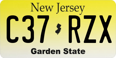 NJ license plate C37RZX