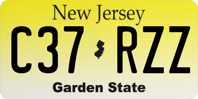 NJ license plate C37RZZ