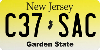 NJ license plate C37SAC