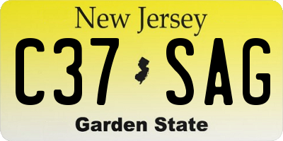 NJ license plate C37SAG