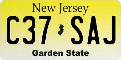 NJ license plate C37SAJ