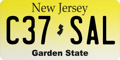 NJ license plate C37SAL