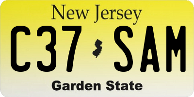 NJ license plate C37SAM