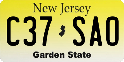 NJ license plate C37SAO