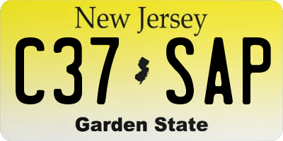 NJ license plate C37SAP
