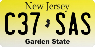 NJ license plate C37SAS