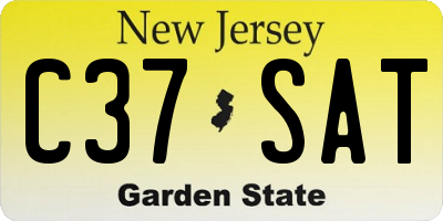 NJ license plate C37SAT
