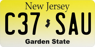 NJ license plate C37SAU
