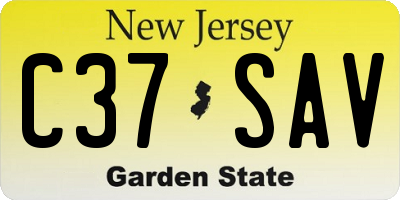 NJ license plate C37SAV