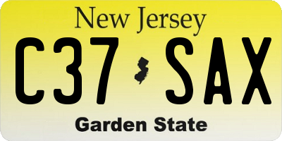 NJ license plate C37SAX