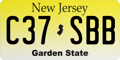 NJ license plate C37SBB