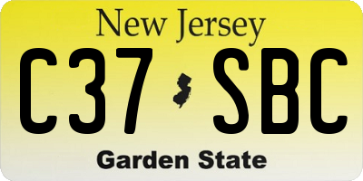 NJ license plate C37SBC