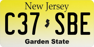 NJ license plate C37SBE