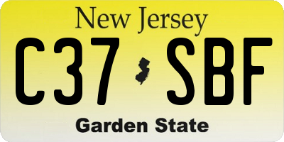 NJ license plate C37SBF