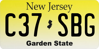 NJ license plate C37SBG