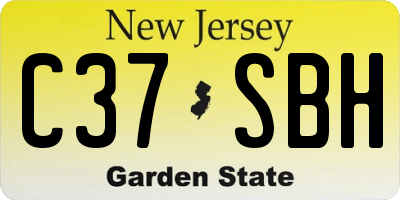 NJ license plate C37SBH