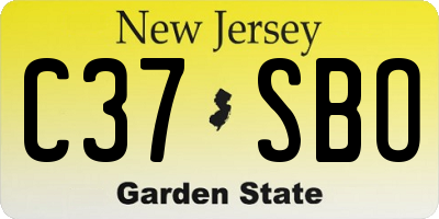 NJ license plate C37SBO