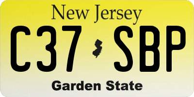NJ license plate C37SBP