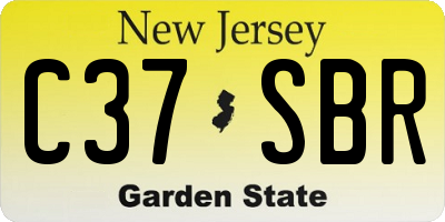 NJ license plate C37SBR