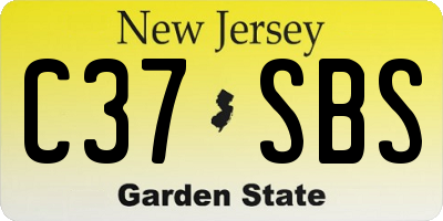 NJ license plate C37SBS