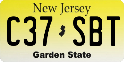 NJ license plate C37SBT