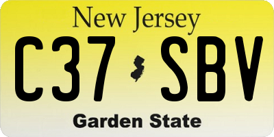 NJ license plate C37SBV