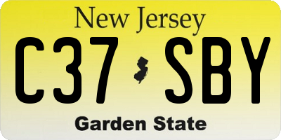 NJ license plate C37SBY
