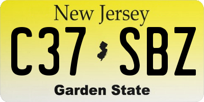 NJ license plate C37SBZ