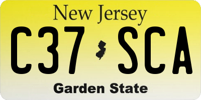 NJ license plate C37SCA