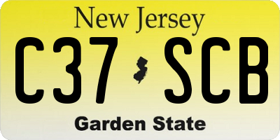 NJ license plate C37SCB