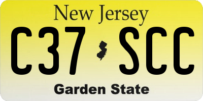 NJ license plate C37SCC
