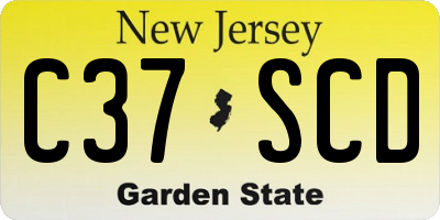 NJ license plate C37SCD
